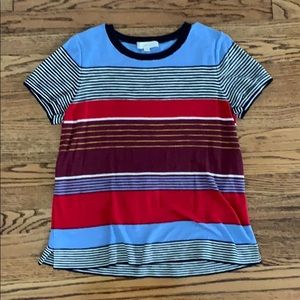 LOFT Short Sleeve Striped Sweater